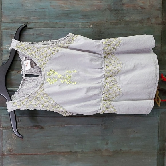 HD in PARIS for Anthropologie Sun Stitched Embroidered Peplum Tank - Size 4 - Picture 2 of 7